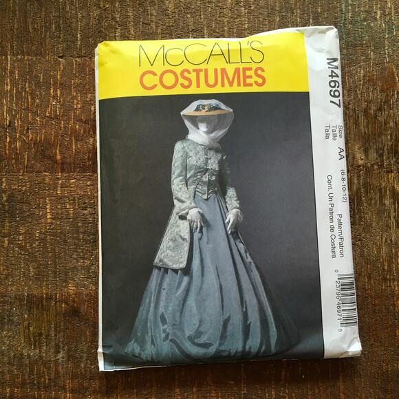 McCalls Sewing Pattern M4697 Costume Civil War Era Coat Skirt Shawl 6-12 UNCUT - Picture 1 of 2
